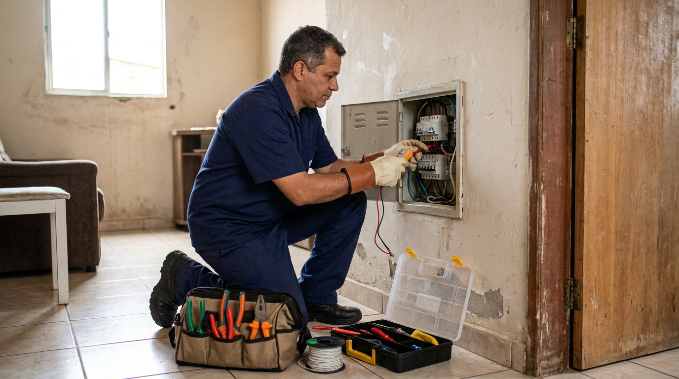 Eletricista com ferramentas em Porto Velho‑RO