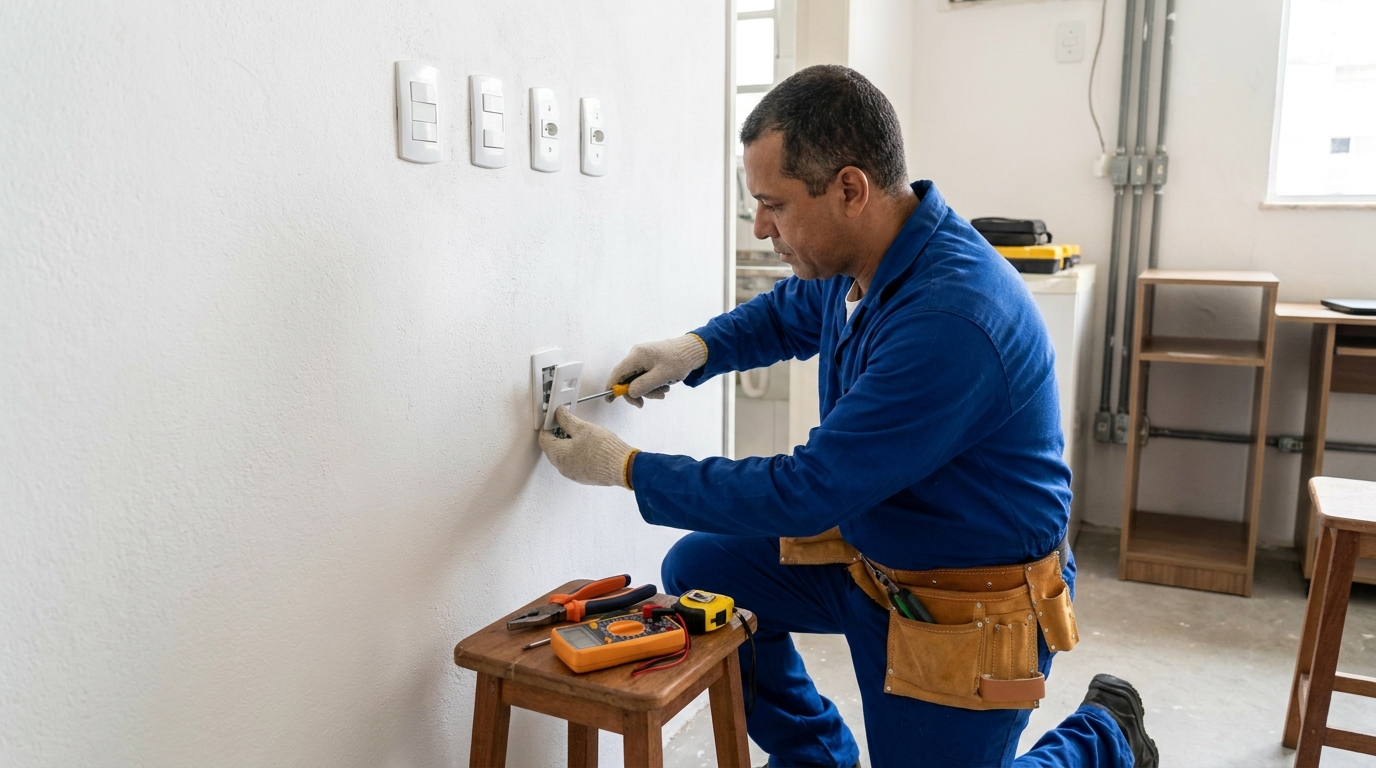 Instalacao de tomada e interruptor profissional em Porto Velho‑RO