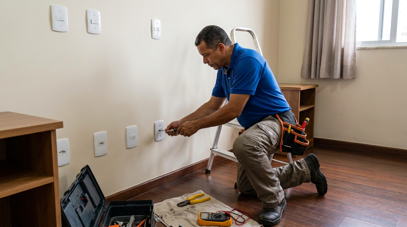 Instalacao de tomada e interruptor residencial em Porto Velho‑RO