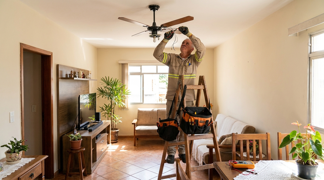 Montagem de ventilador de teto em Porto Velho‑RO